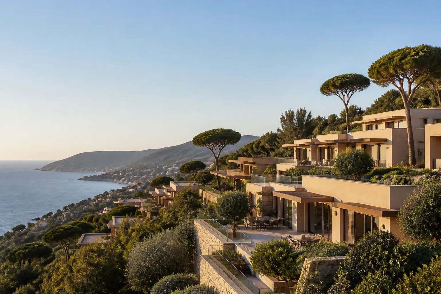 Residences neuves sur les collines de la Cote d Azur