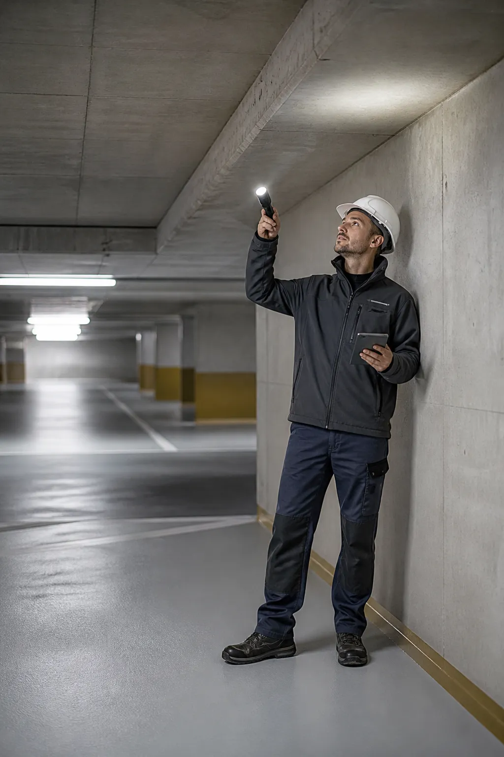 Expert VEFA controlant un parking en sous-sol a Argenteuil