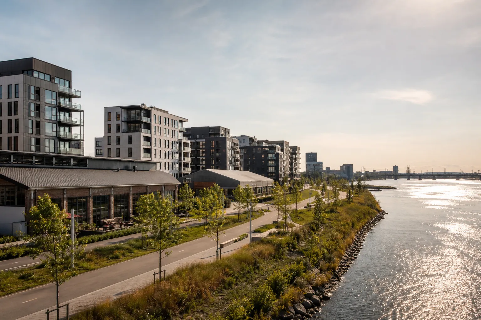 Nouveaux immeubles d un quartier en renouvellement sur la rive droite de Bordeaux