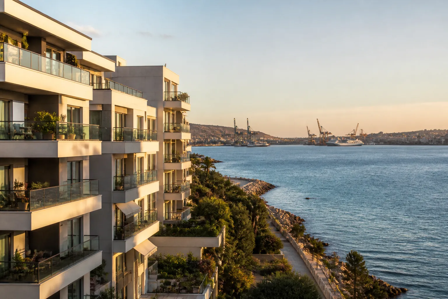Immeubles neufs sur le front de mer de Marseille