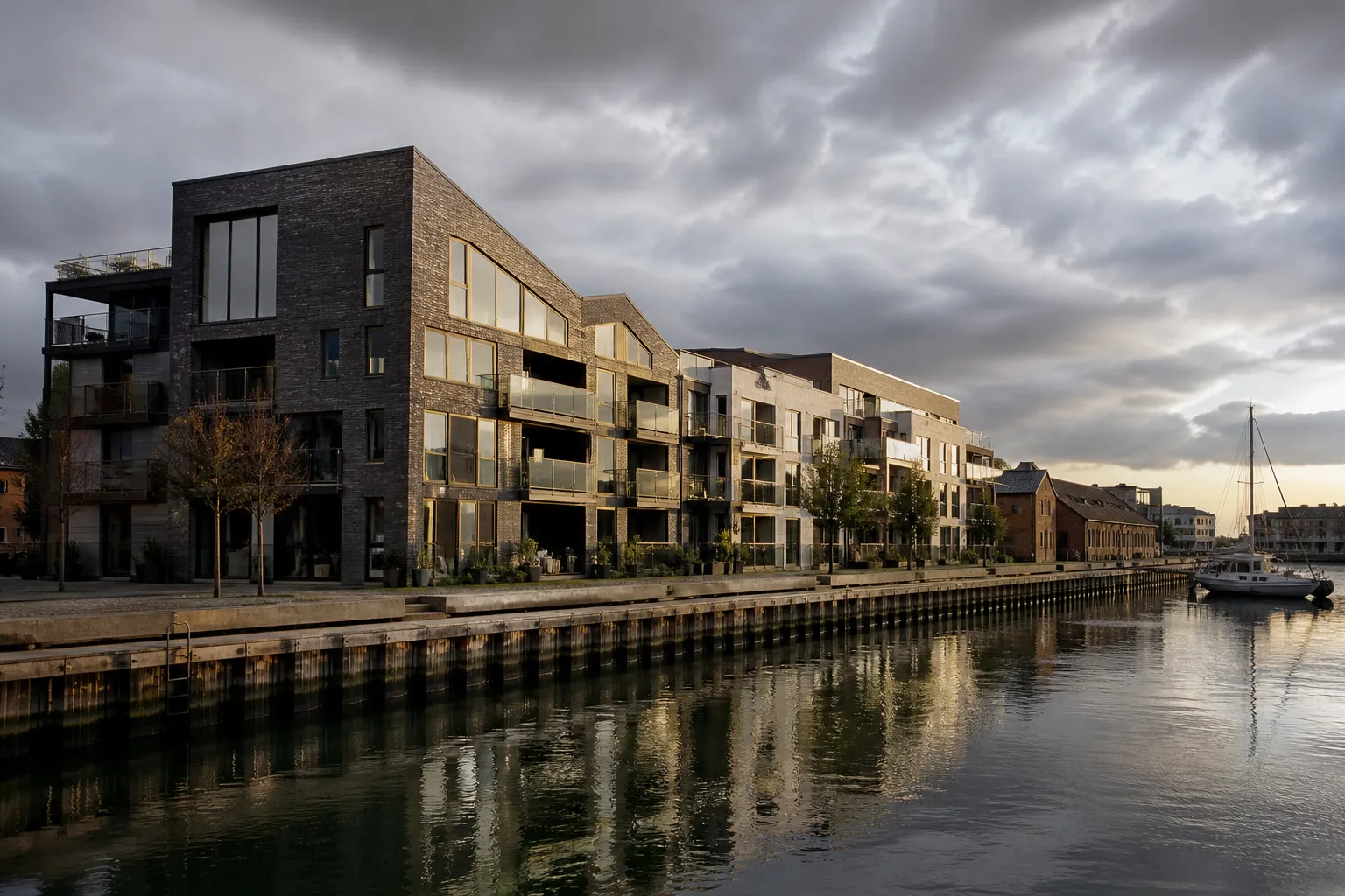 Residences neuves sur les quais a Dunkerque