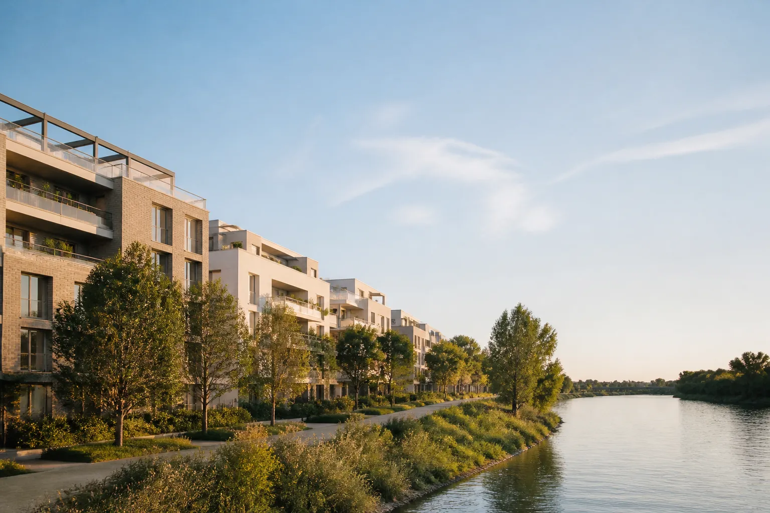 Residences neuves pres de la Garonne a Toulouse