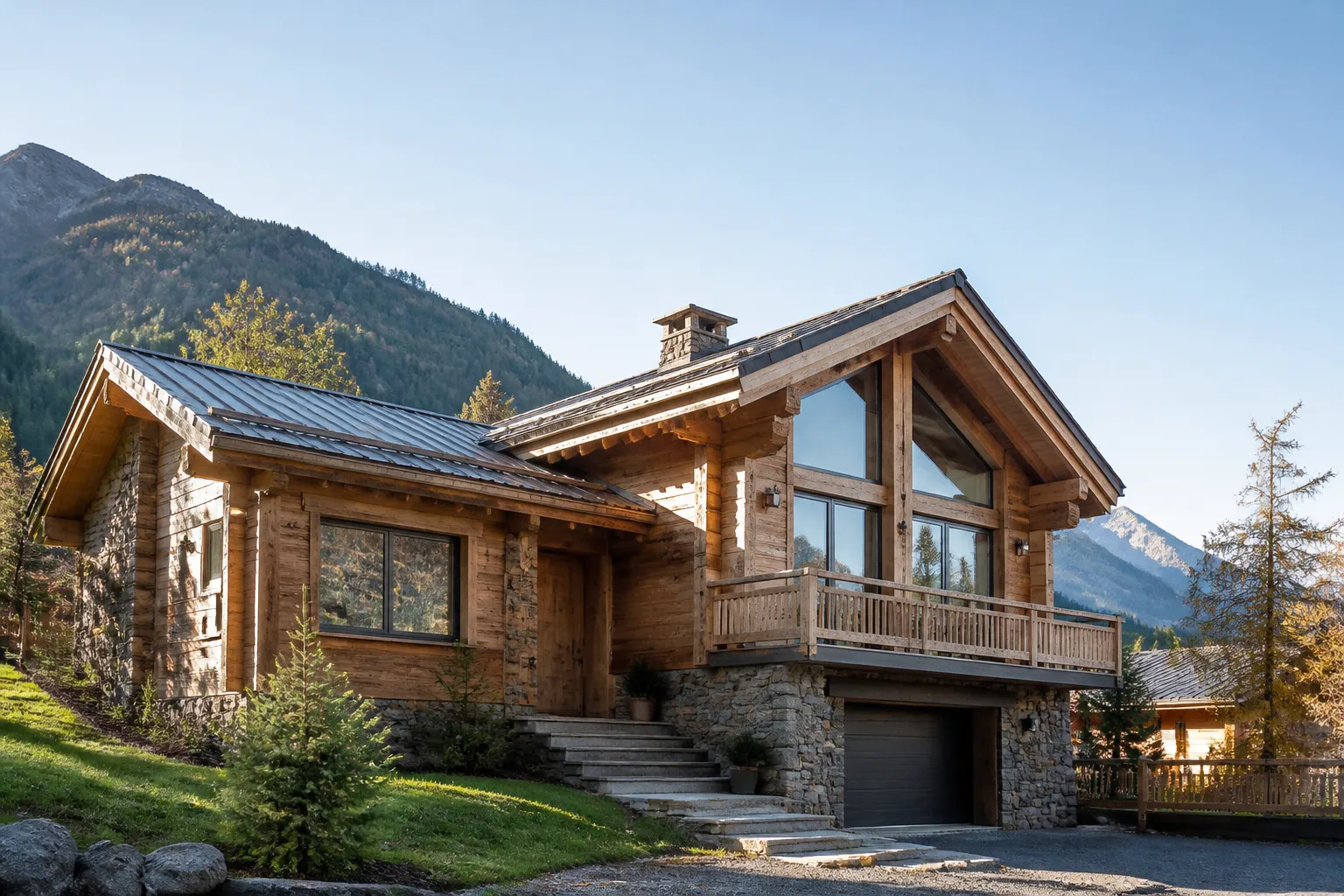 Residence neuve de style chalet en station