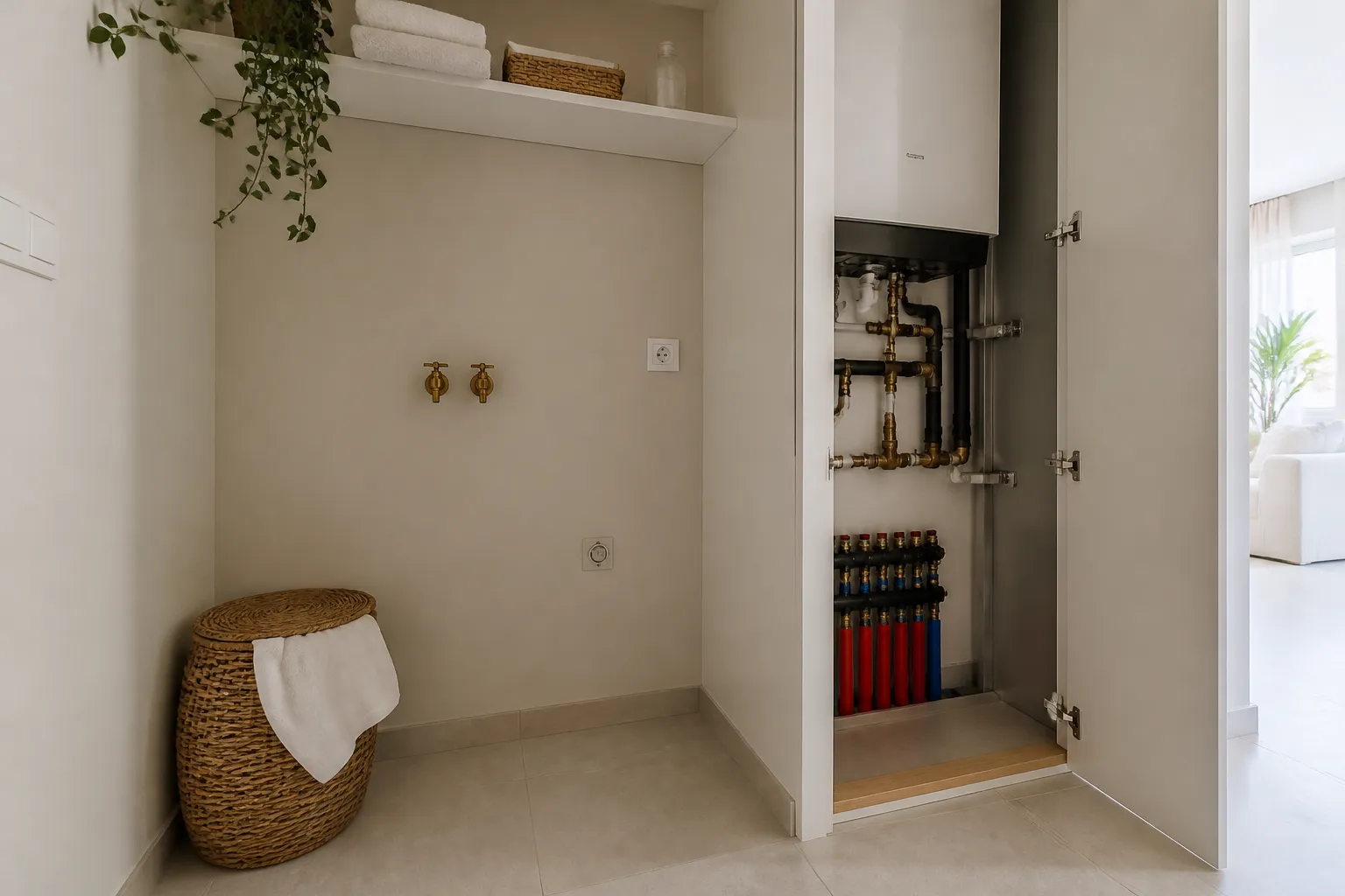 Coin buanderie d un appartement neuf
