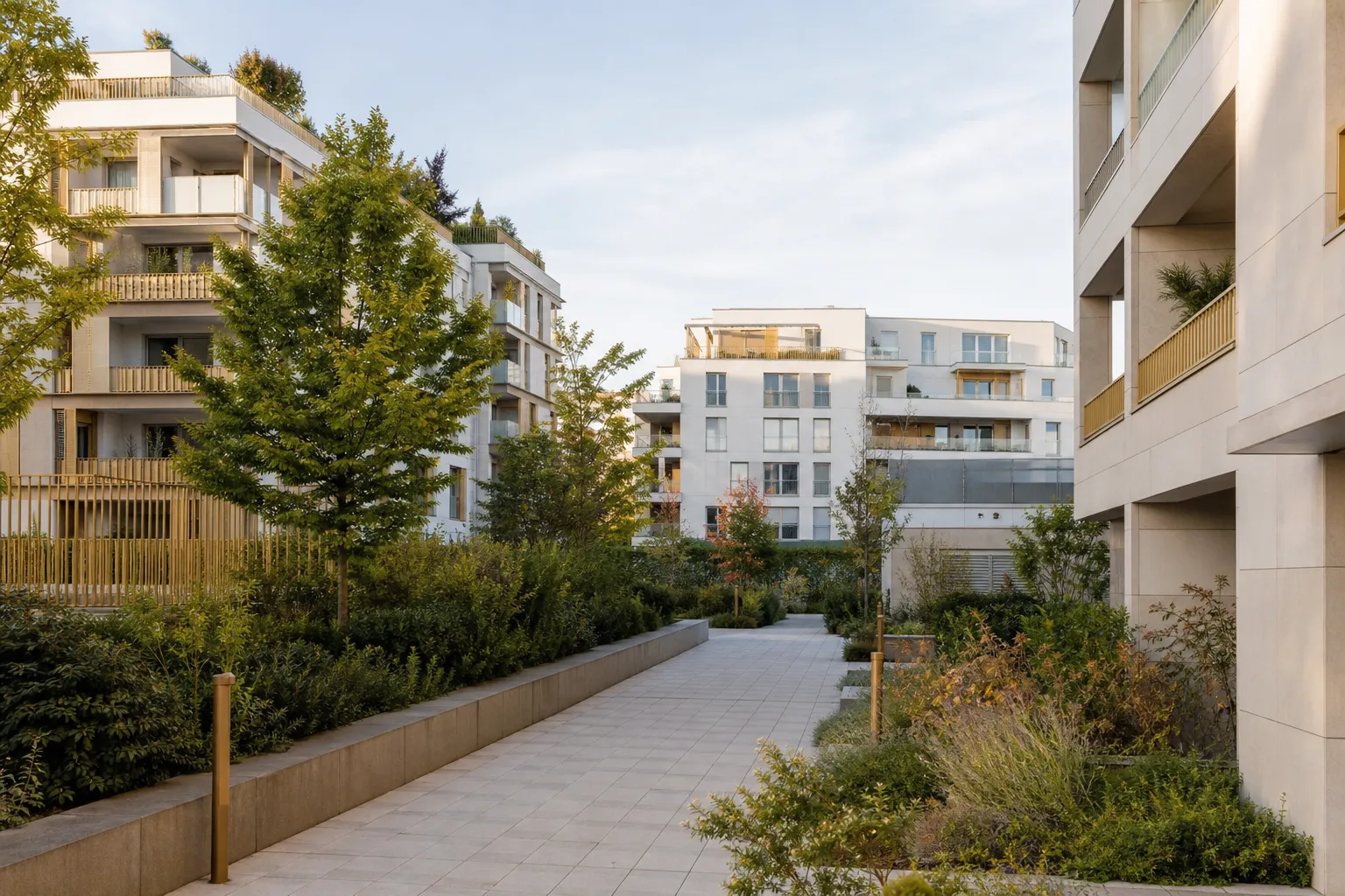 Quartier neuf a Nanterre avec residences contemporaines
