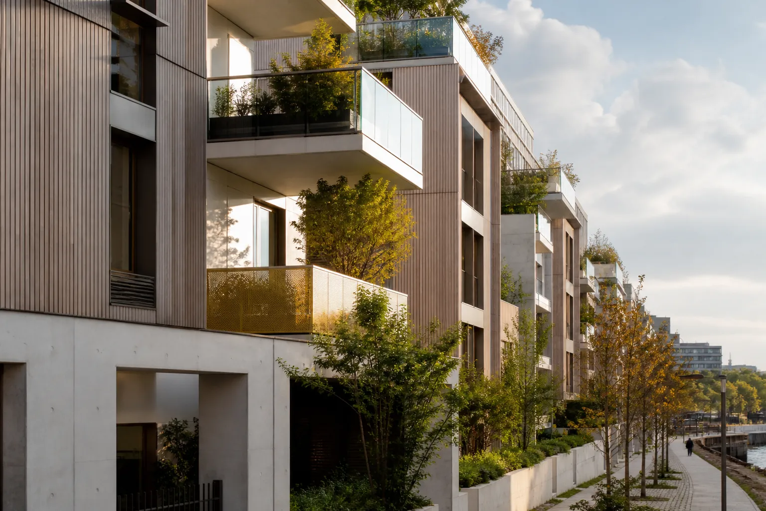 Immeuble neuf a facade bois dans le 13e arrondissement