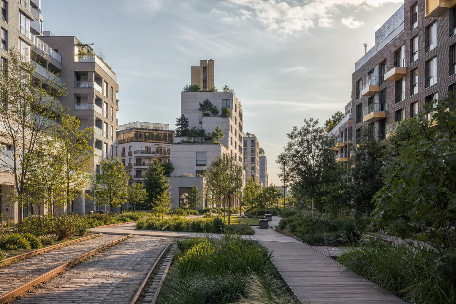 Nouveau quartier de logements dans le nord de Paris
