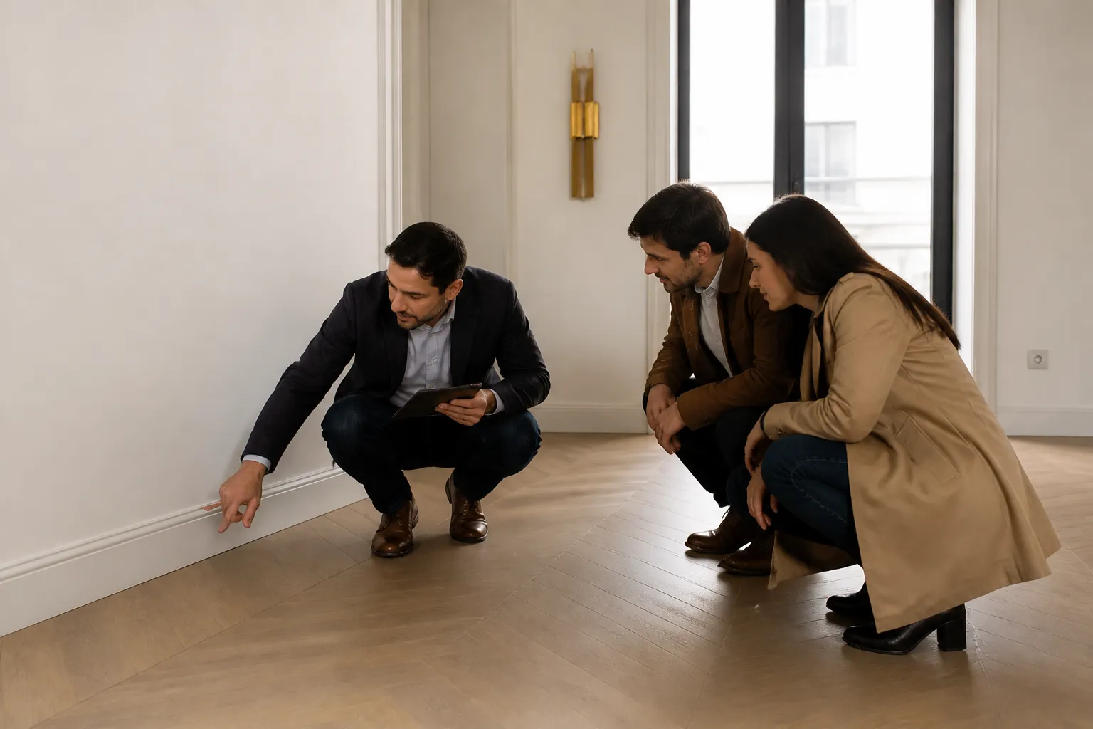 Expert et acquereurs lors d une livraison